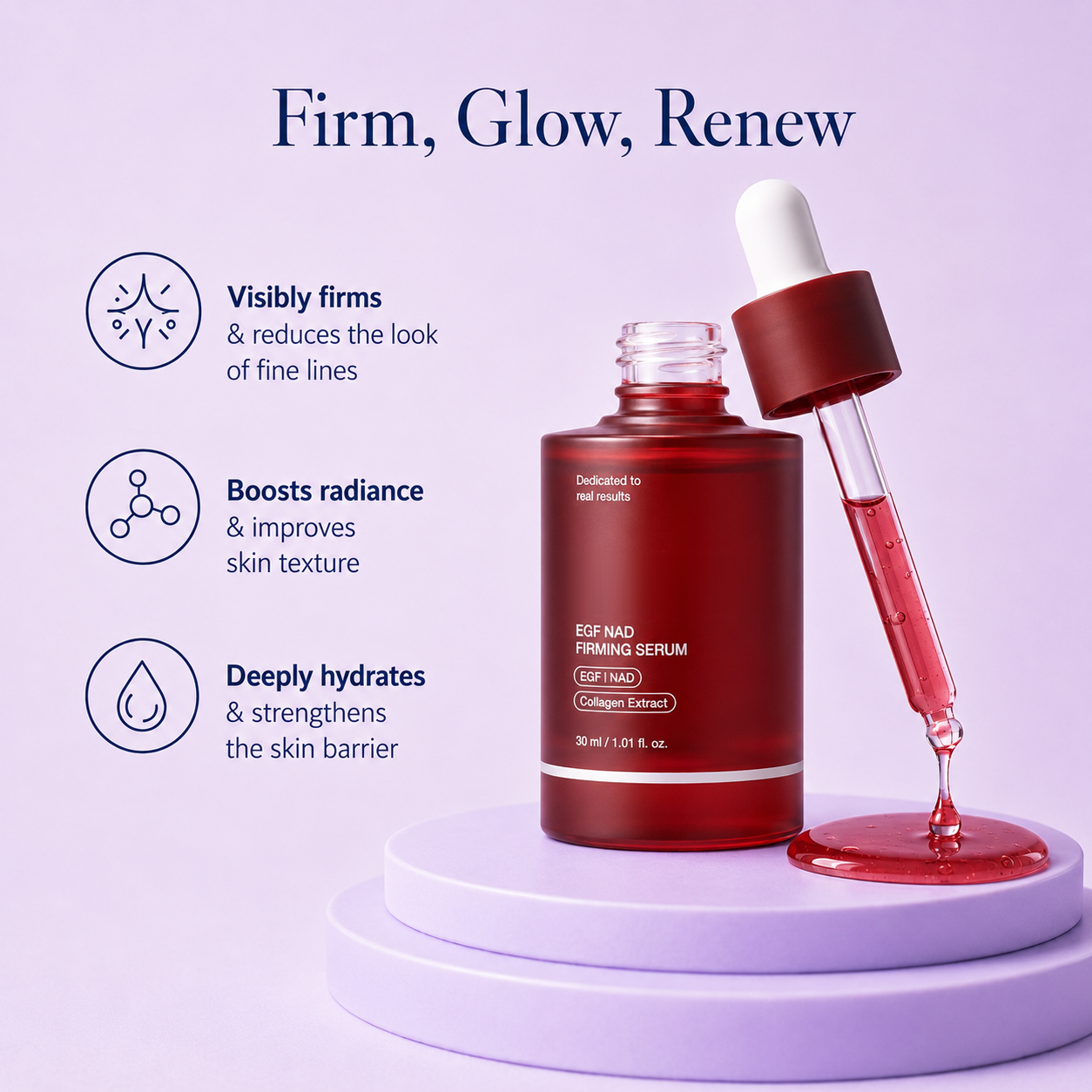Korean EGF NAD+ Peptide Firming Serum