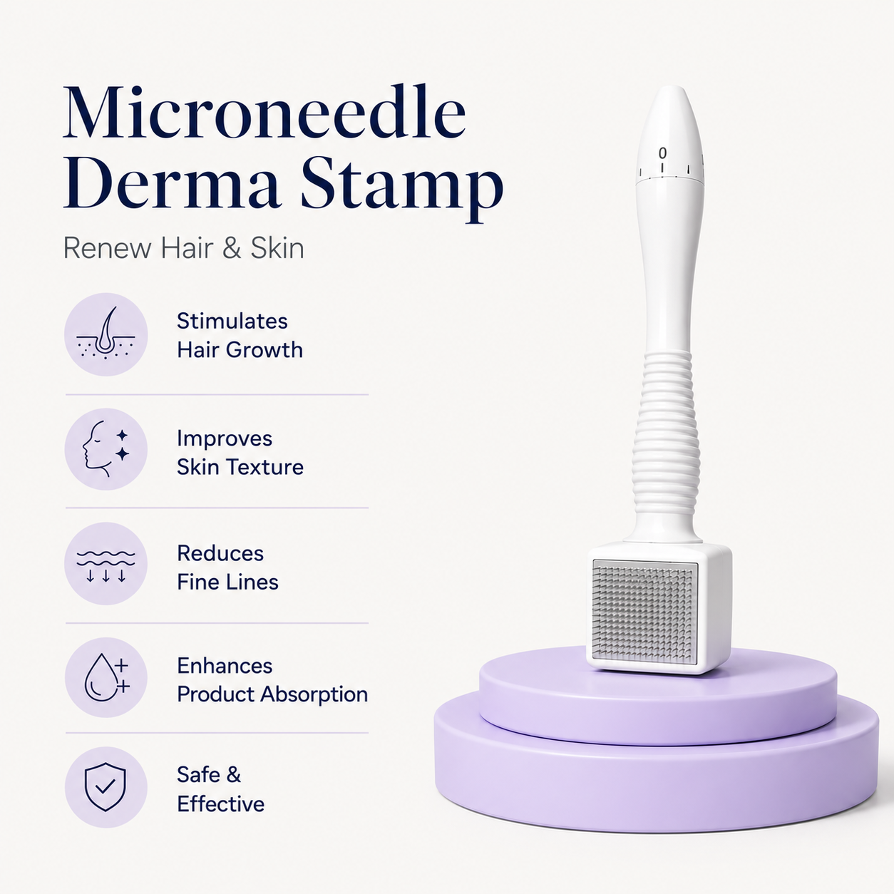 Microneedle Derma Stamp Renew Hair & Skin