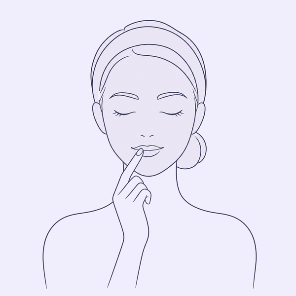 Labios limpios y secos.